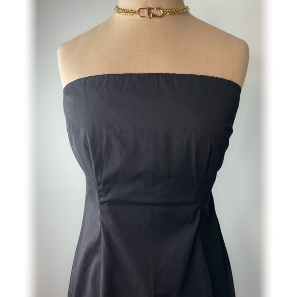 J. Crew Black Stretch Strapless Midi Dress - Picture 6 of 7